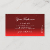 スタイリッシュワインレッドきらめくダイヤモンドプロフェッショナル 名刺 (裏面)