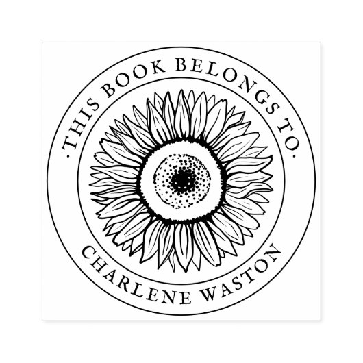 スタイリッシュヴィンテージひまわりカスタムの本 ラバースタンプ (インプリント)