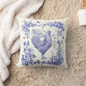 スタイリッシュヴィンテージエレガントロスターブルーフローラトワール クッション (ブランケット)