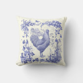 スタイリッシュヴィンテージエレガントロスターブルーフローラトワール クッション (正面)