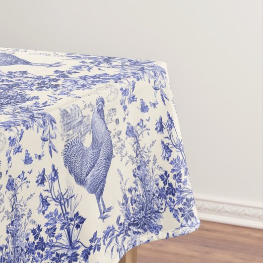 スタイリッシュヴィンテージエレガントロスターブルーフローラトワール テーブルクロス (インサイチュ)