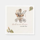 スタイリッシュヴィンテージカー葉ジパステルニュートラル スタンダードカクテルナプキン (正面)