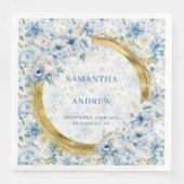 スタイリッシュヴィンテージダスティブルー金ゴールド輝結婚き (正面)