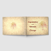 スタイリッシュヴィンテージツリースタイルパーソナライズされた退職 ゲストブック (全面)