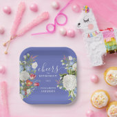 スタイリッシュヴィンテージフェミニンパステルラベンダーフラワーズ ペーパープレート (パーティー)