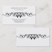 スタイリッシュヴィンテージフラワー華美ホワイトプロフェッショナル 名刺 (正面/裏面)