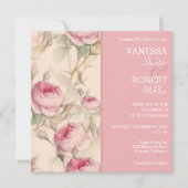 スタイリッシュヴィンテージフローラ結婚式招待状 招待状 (正面)