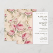 スタイリッシュヴィンテージフローラ結婚式招待状 招待状 (正面/裏面)