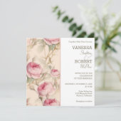 スタイリッシュヴィンテージフローラ結婚式招待状 招待状 (スタンド正面)