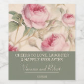 スタイリッシュヴィンテージフローラ ワインラベル (シングルラベル)