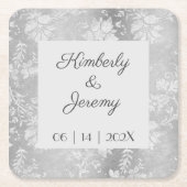 スタイリッシュヴィンテージプター結婚ズ スクエアペーパーコースター (正面)