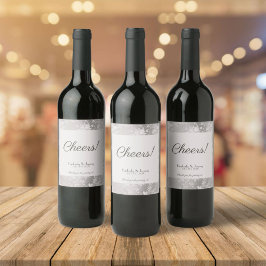 スタイリッシュヴィンテージプター結婚ズ ワインラベル