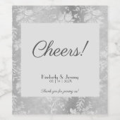 スタイリッシュヴィンテージプター結婚ズ ワインラベル (シングルラベル)