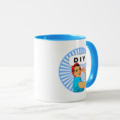 スタイリッシュヴィンテージ女性および編集可能DIY文字 マグカップ (正面右)