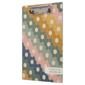 スタイリッシュヴィンテージ幾何六角パーソナライズされた形   クリップボード (左)