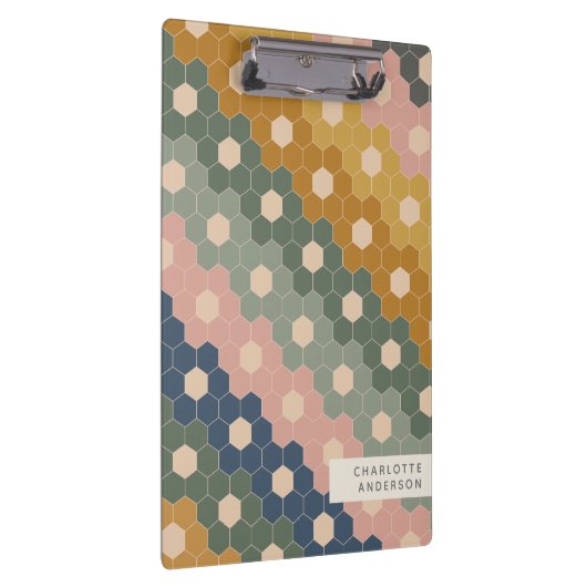 スタイリッシュヴィンテージ幾何六角パーソナライズされた形   クリップボード (右)