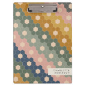 スタイリッシュヴィンテージ幾何六角パーソナライズされた形   クリップボード (正面)