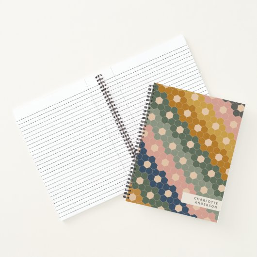 スタイリッシュヴィンテージ幾何六角パーソナライズされた ノートブック (内部)