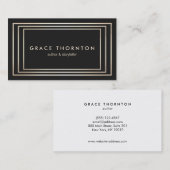 スタイリッシュヴィンテージ黒金ゴールド縁ど 名刺 (正面/裏面)