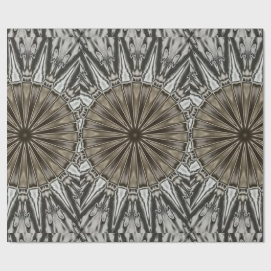 スタイリッシュ万華鏡のように千変万化するパターンエレガントデザインブラウングレー ラッピングペーパー (フラット)