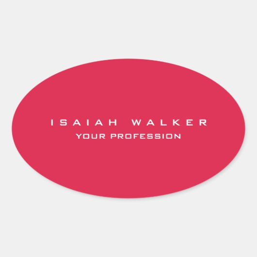 スタイリッシュ上品な平野ユニーク特別深紅レッド 楕円形シール (正面)