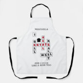 スタイリッシュ不動産を売るクロス実在ワード エプロン (正面)