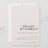 スタイリッシュ世紀半モダン半ピッ結婚ク茶 招待状 (正面)