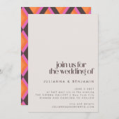 スタイリッシュ世紀半モダン半ピッ結婚ク茶 招待状 (正面/裏面)