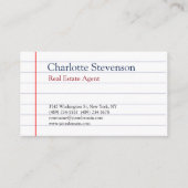 スタイリッシュ並び紙実在不動産業者プロフェッショナル 名刺 (裏面)