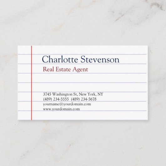 スタイリッシュ並び紙実在不動産業者プロフェッショナル 名刺 (裏面)
