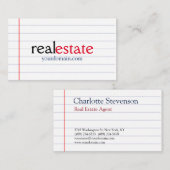 スタイリッシュ並び紙実在不動産業者プロフェッショナル 名刺 (正面/裏面)