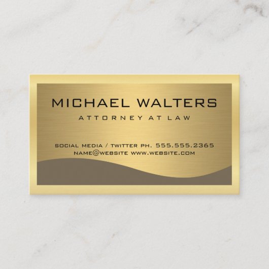 スタイリッシュ企業の金ゴールド/メタリック/金ゴールド縁ど 名刺 (正面)