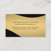 スタイリッシュ企業の金ゴールド 名刺 (裏面)