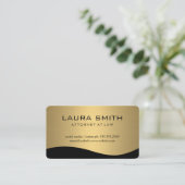 スタイリッシュ企業の金ゴールド 名刺 (スタンド正面)