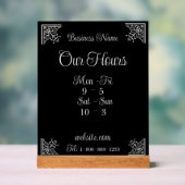 スタイリッシュ会社エレガント営業時間 アクリルサイン (ニュートラル)