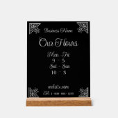 スタイリッシュ会社エレガント営業時間 アクリルサイン (正面)