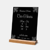 スタイリッシュ会社エレガント営業時間 アクリルサイン (傾斜)