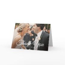 スタイリッシュ写真のカスモダンタム結婚サンキューカード