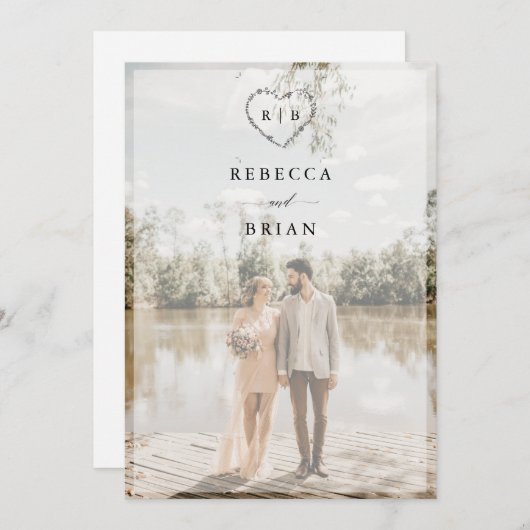 スタイリッシュ写真結婚の書結婚道 招待状 (正面/裏面)