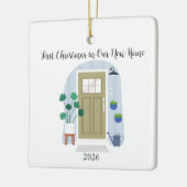 スタイリッシュ初めてのクリスマスは新しいホームフロントドア セラミックオーナメント (左)