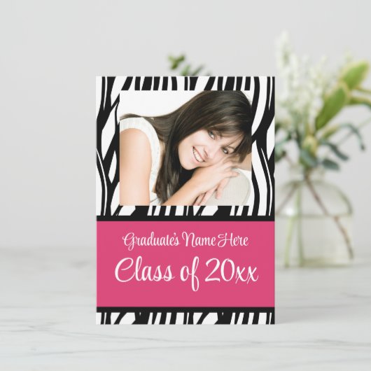 スタイリッシュ卒業フェミニン又はパーティー招待状 招待状 (スタンド正面)