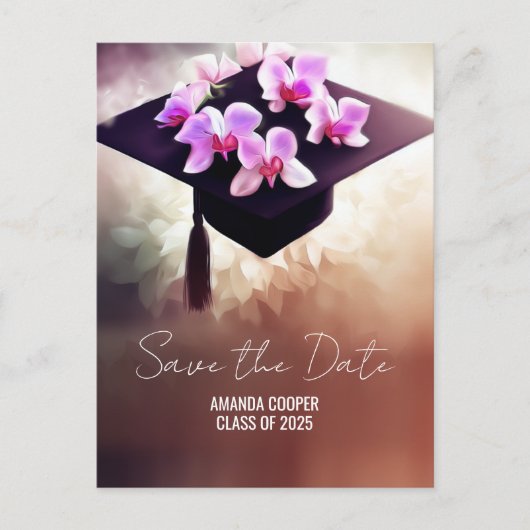 スタイリッシュ卒業ユニーク発表用はがき 案内ポストカード (正面)