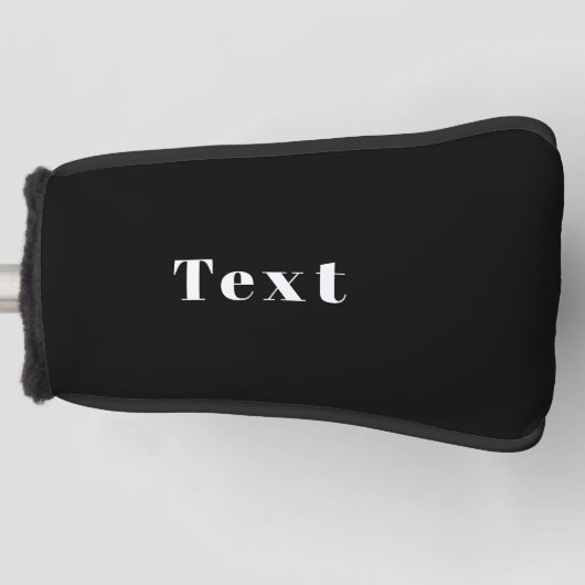 スタイリッシュ名前をカスタムするその他の文字 | ブラック&ホワイト ゴルフヘッドカバー (正面)