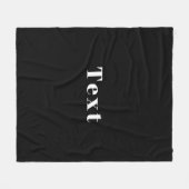 スタイリッシュ名前をカスタムするその他の文字 | ブラック&ホワイト フリースブランケット (正面(横))