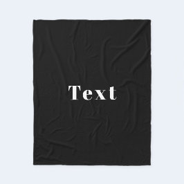スタイリッシュ名前をカスタムするその他の文字 | ブラック&ホワイト フリースブランケット