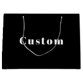 スタイリッシュ名前をカスタムするその他の文字 | ブラック&ホワイト ラージペーパーバッグ (正面)