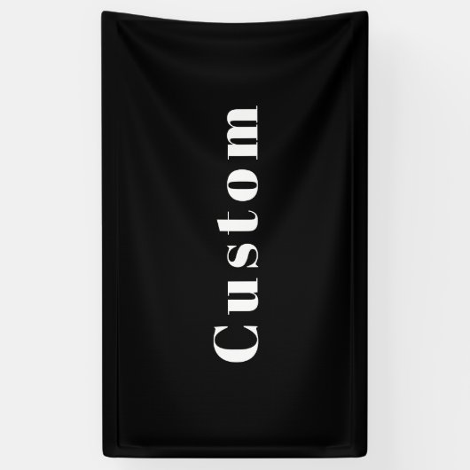 スタイリッシュ名前をカスタムするその他の文字 | ブラック&ホワイト 横断幕 (縦)