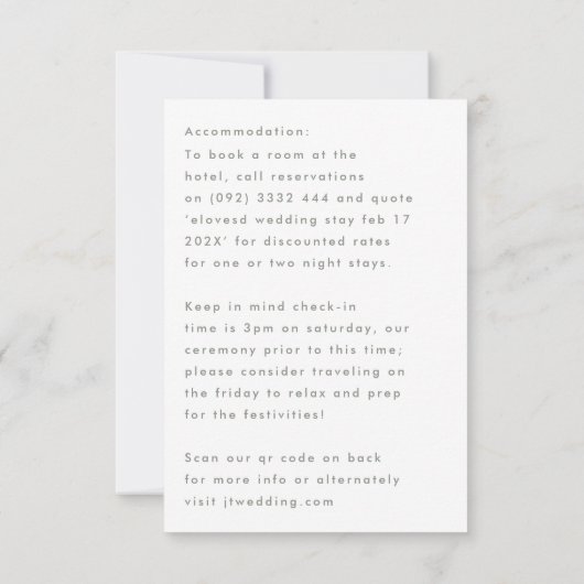 スタイリッシュ名前をカスタムするモダン詳細セージグリーン 出欠カード (裏面)