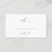 スタイリッシュ名前をカスタムする結婚白黒 プレイスカード (正面)