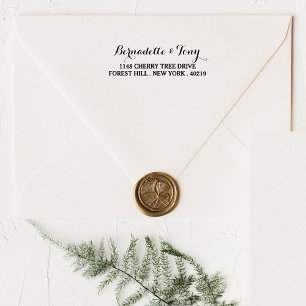 スタイリッシュ名前をカスタムする&アドレスウッドアートスタンプ ラバースタンプ